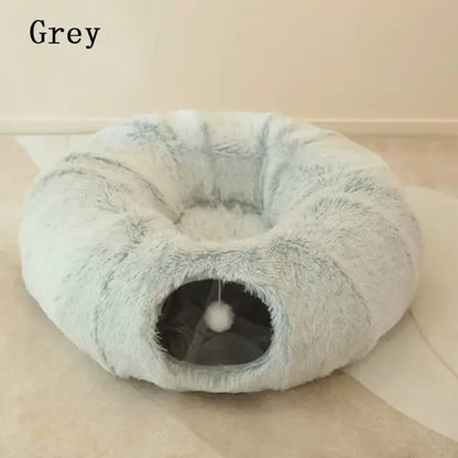2-in-1 Round Tunnel Cat Bed